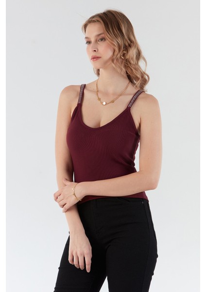 Fitilli Askıları Taş Detaylı V Yaka Bluz fırsatları