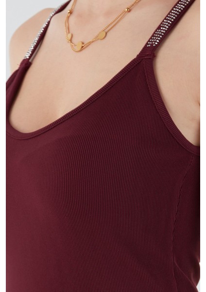 Fitilli Askıları Taş Detaylı V Yaka Bluz indirimleri