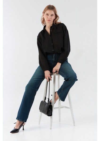 Basic Beli Lastikli Cep Detaylı Gömlek