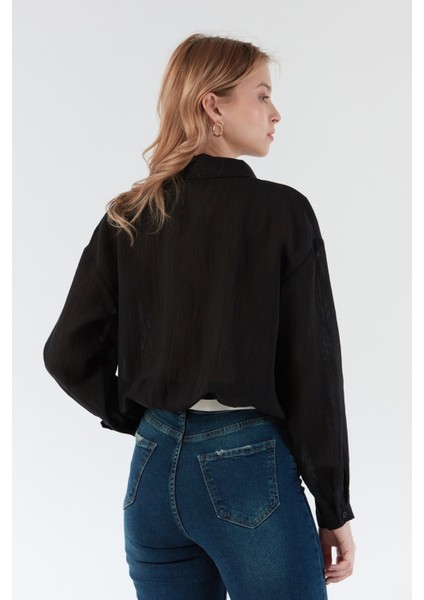 Basic Beli Lastikli Cep Detaylı Gömlek fırsatları