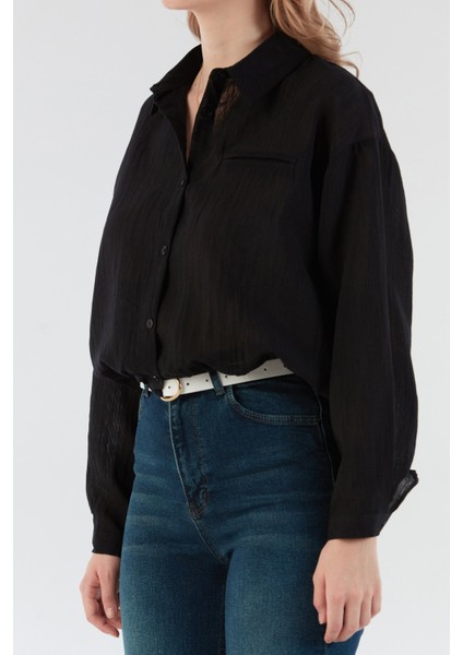 Basic Beli Lastikli Cep Detaylı Gömlek indirimleri