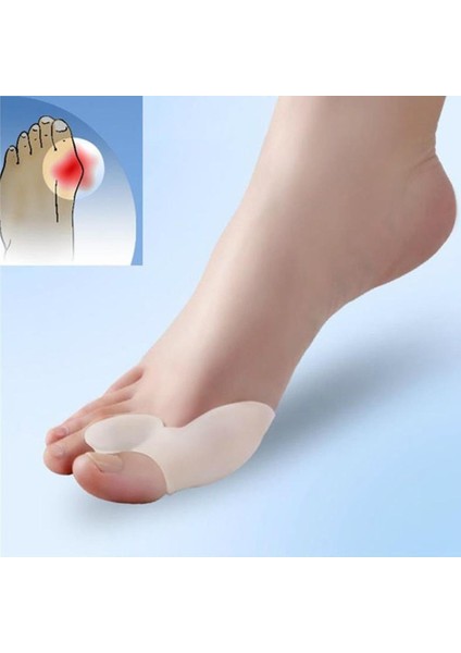 2 Çift Başparmak Bay Bayan Parmak Arası Ayak Bunyon Kemik Koruyucu Silikon Makaralı