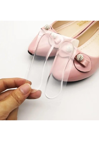 Ayakkabı Vurma Önleyici Şeffaf Silikon Topuk Yastığı 2 Çift