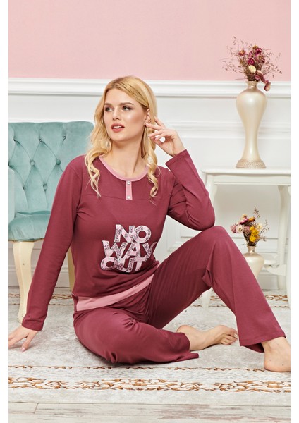 Bayan Uzun Kollu Pijama Takımı Model No 7609
