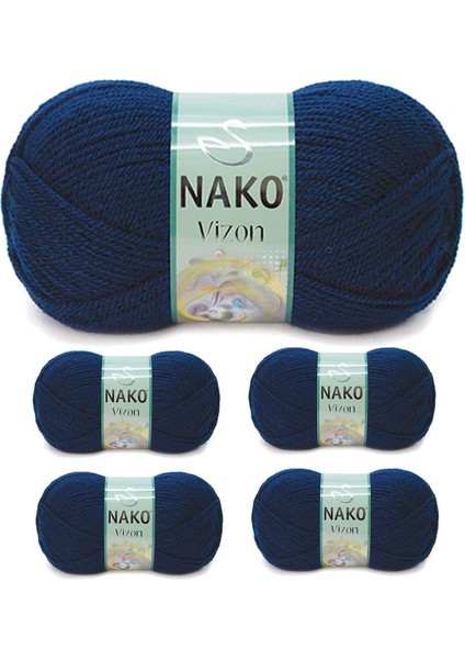 5 Adet Premium Akrilik El Örgü Ipi Yünü Renk NO:148 Lacivert