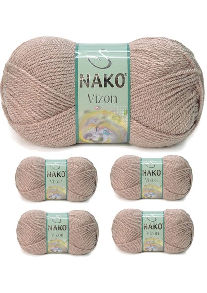 5 Adet Premium Akrilik El Örgü Ipi Yünü Renk NO:257 Sütlü Kahve