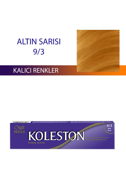 Tüp Boya Saç Boyası Altın Sarısı 9/3