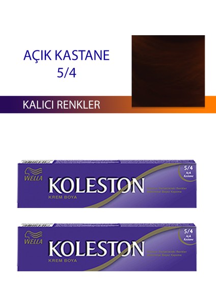 2 Adet Tüp Boya Saç Boyası Açık Kestane 5/4