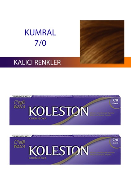 2 Adet Tüp Boya Saç Boyası Kumral 7/0