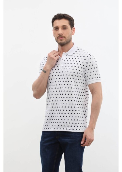 Erkek Polo Yaka Yelken Desenli Pamuk Tişört modelleri