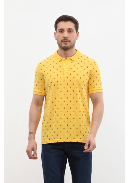Markapia Home Erkek Polo Yaka Çapa Desenli Pamuk Tişört modelleri
