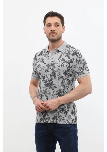 Erkek Polo Yaka Orman Desenli %100 Pamuk Tişört modelleri