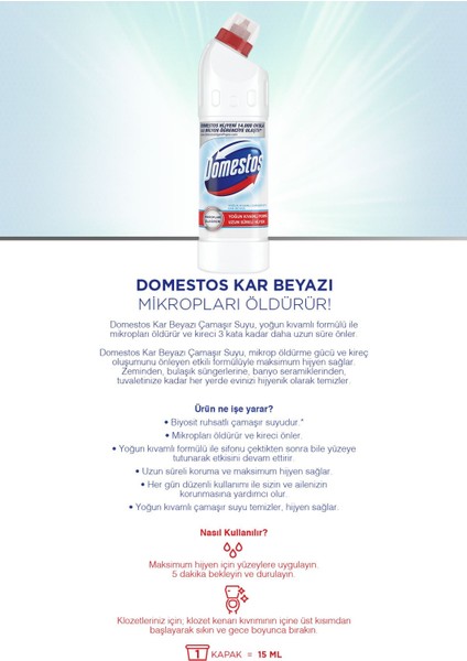 Çamaşır Suyu 750 ml x 4 Adet (Dağ Esintisi 750 ml x 2 Adet + Kar Beyazı 750 ml x 2 Adet) modelleri