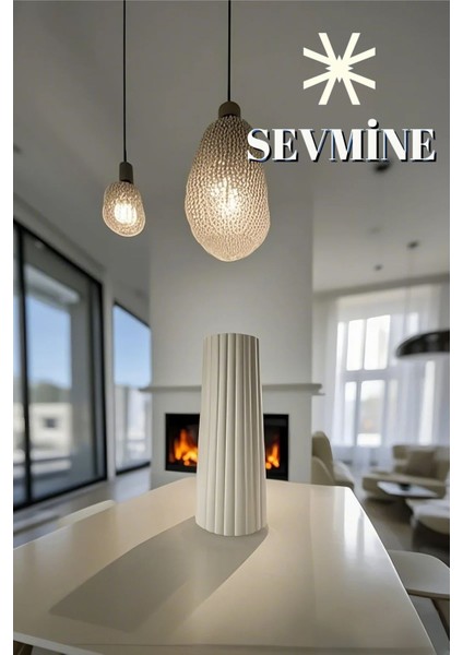 Iskandinav Tarzı Bohem Çizgili Kırık Beyaz Vazo 18 cm fırsatları