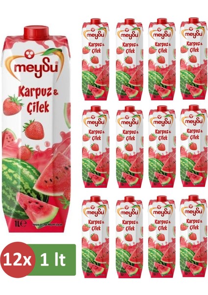 Karpuz-Çilek Meyve Suyu Içecek 1 Lt X12 Adet Tek Ebat
