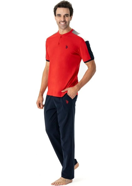 Erkek Düğmeli Yuvarlak Yaka Kısa Kollu Pijama Takımı fiyatları