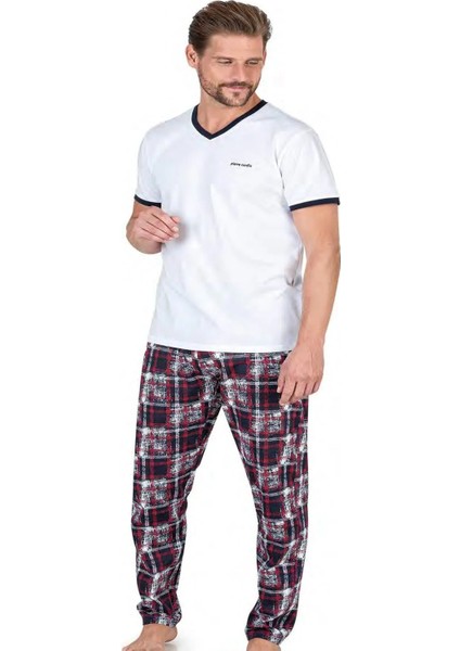 Erkek Kısa Kollu V Yaka Penye Pijama Takımı