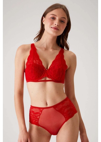 Dantelli Dolgulu Soft Push Up Sütyen Takımı