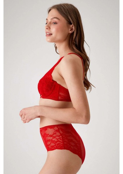 Dantelli Dolgulu Soft Push Up Sütyen Takımı