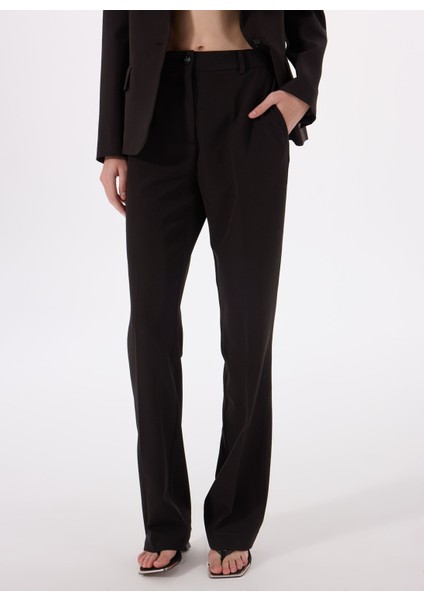 Yüksek Bel Slim Fit Siyah Kadın Pantolon New Carla Crepe Pant - Recy Poly St fiyatları