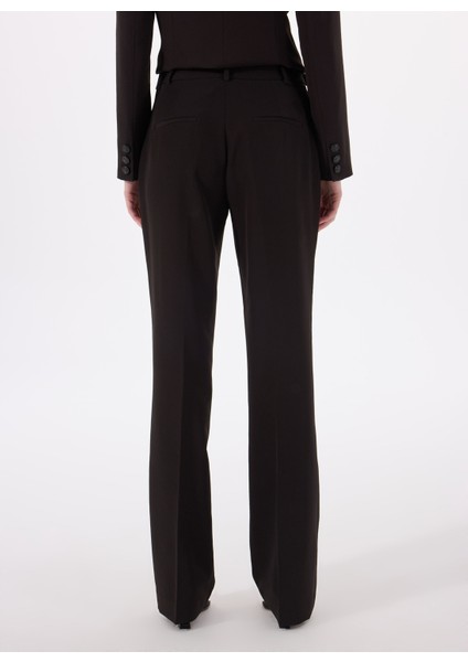 Yüksek Bel Slim Fit Siyah Kadın Pantolon New Carla Crepe Pant - Recy Poly St fırsatları