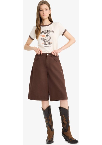 Coool Normal Bel Kısa Paça Gabardin Bermuda F3133AX25HS