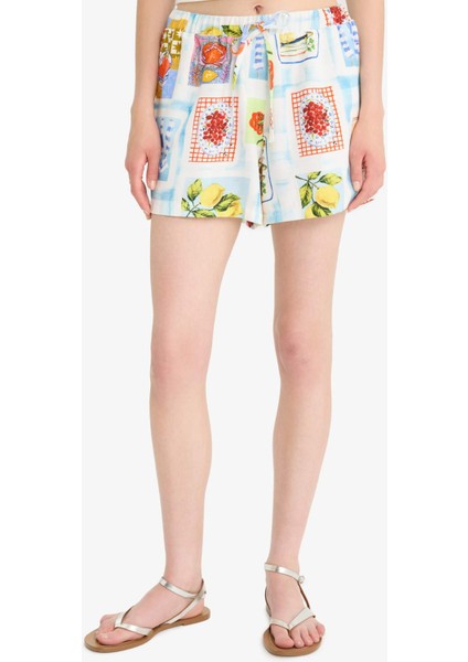 Coool A Kesim Normal Bel Kısa Paça Flamlı Pamuk Şort F2544AX25SM