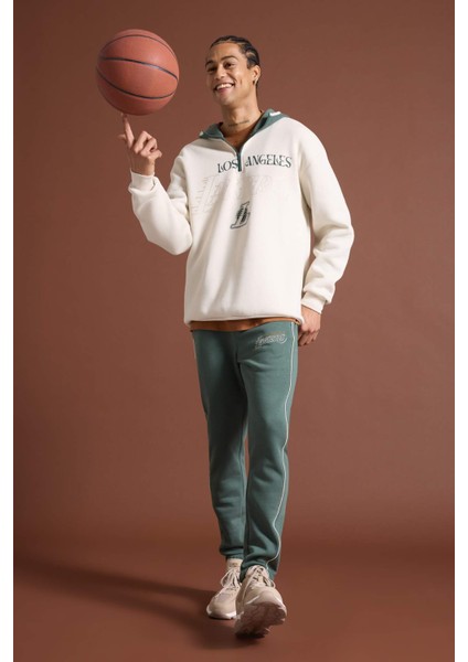 fit Nba Los Angeles Lakers Kalın Jogger Eşofman Altı Standart Fit Cepli Beli BAĞCIKLI A7230AX24WN