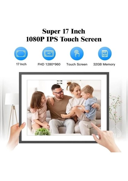 Büyük Dijital Resim Çerçevesi 17 Inç 32 GB