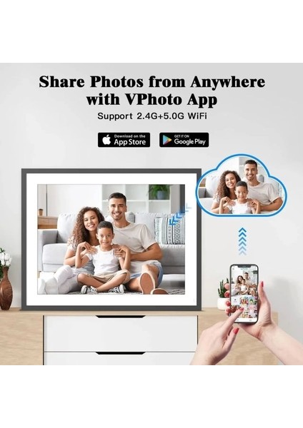 Büyük Dijital Resim Çerçevesi 17 Inç 32 GB