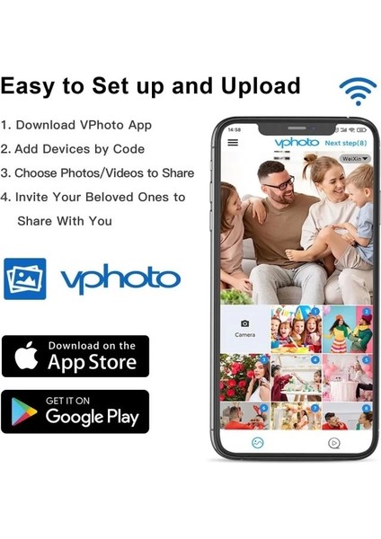 Büyük Dijital Resim Çerçevesi 17 Inç 32 GB