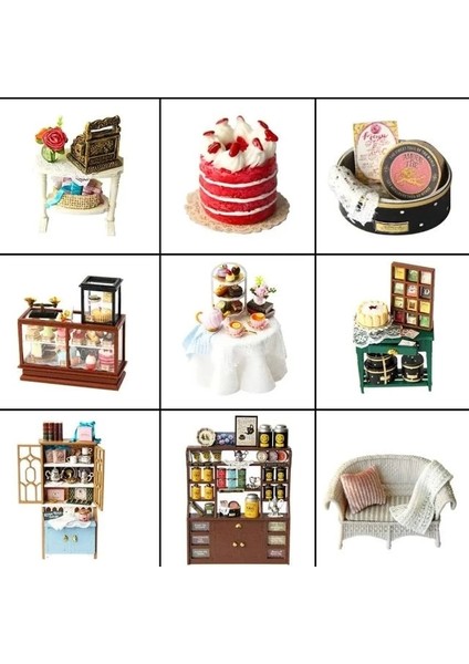 Dıy Ahşap Dollhouse ve Minyatür Mobilya A-Rose Garden Tea House modelleri