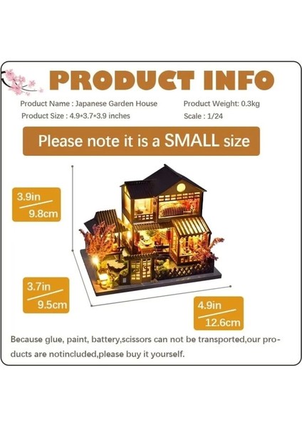 Dıy Ahşap Dollhouse ve Minyatür Mobilya C-Japanese Garden House fiyatları