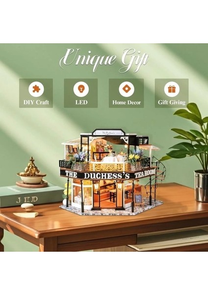 Dıy Ahşap Dollhouse ve Minyatür Mobilya The Duchess's Tea Room fırsatları