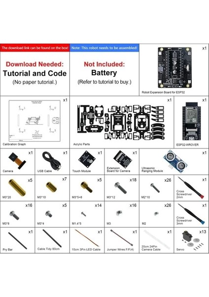 ESP32-ROVER Için Freenove Robot Köpek Kiti
