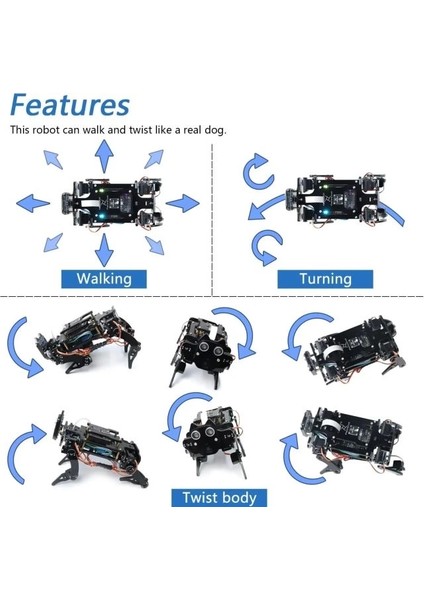 ESP32-ROVER Için Freenove Robot Köpek Kiti