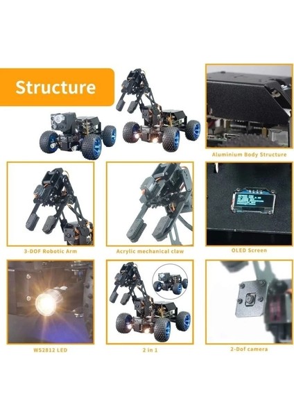 Pi Robot Kit Programlamayla Uyumlu Adeept Picar-Pro