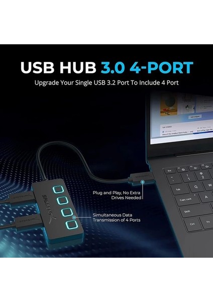 Çok Bağlantı Noktalı USB 3.0 ve Şarj Hub (HB-U930) 4-Port