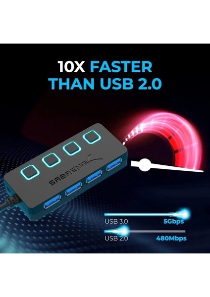 Çok Bağlantı Noktalı USB 3.0 ve Şarj Hub (HB-U930) 4-Port