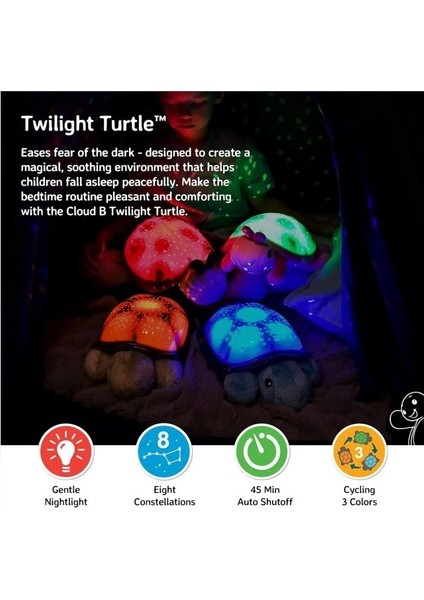 Sakinleştirici Gece Işığı Yıldız Projektör Twilight Turtle - Green fiyatları