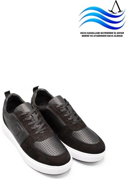 Erkek Sneaker Hakiki Deri Ayakkabı 082Y24E40731