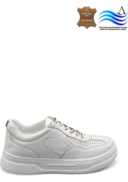 Erkek Sneaker Hakiki Deri Ayakkabı 082Y24E40736