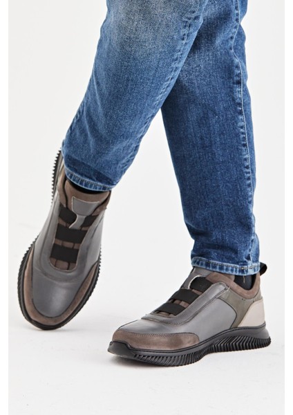 Erkek Sneaker Hakiki Deri Ayakkabı 075Y22E40622 indirimleri