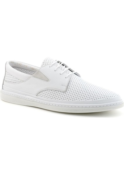 Beyaz Erkek Sneaker Deri Ayakkabı
