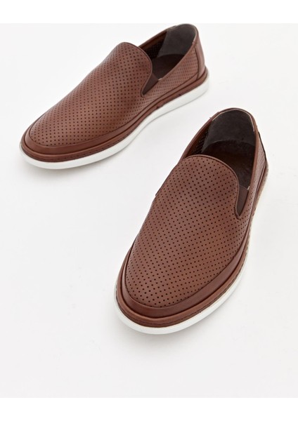 Kahve Erkek Sneaker Deri Ayakkabı