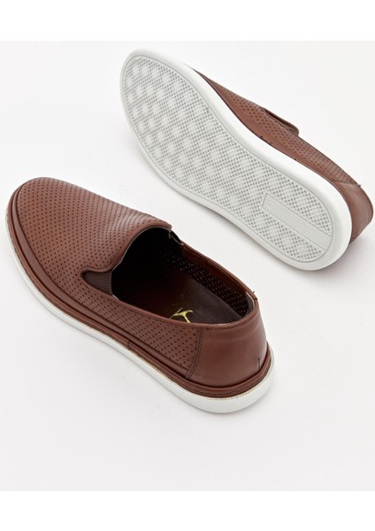 Kahve Erkek Sneaker Deri Ayakkabı