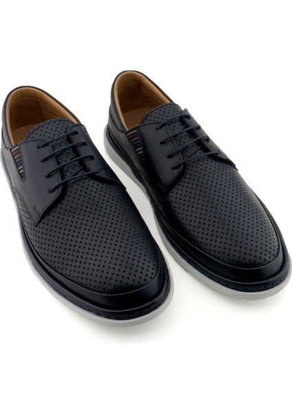 Lacivert Erkek Sneaker Hakiki Deri Ayakkabı