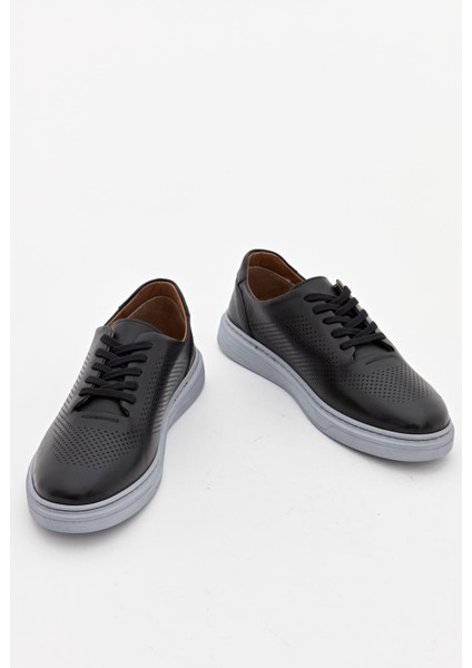 Siyah Erkek Sneaker Deri Ayakkabı