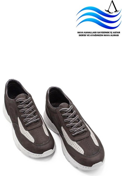 Erkek Sneaker Deri Ayakkabı 082Y24E40737