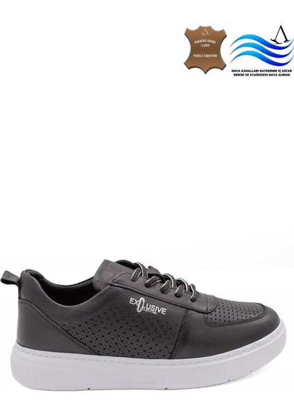 Erkek Sneaker Hakiki Deri Ayakkabı 082Y24E40740